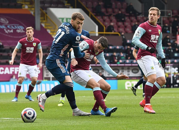 Burnley vs Arsenal: Calum Chambers Clashes with Matthew Lowton in Empty Turf Moor - Premier League 2020-21