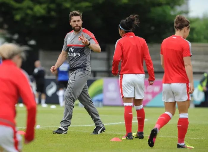 Framed Print : Cairbre O Caireallain (Arsenal Ladies Fitness Coach). Arsenal Ladies 2: 0 Notts County