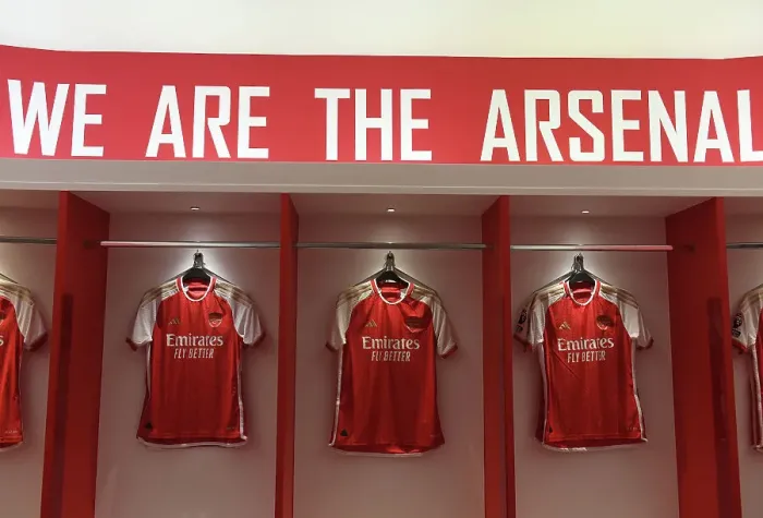 Framed Print : The Calm Before the Storm: Arsenal Changing Room Before Crystal Palace Clash (Premier League 2023-24)
