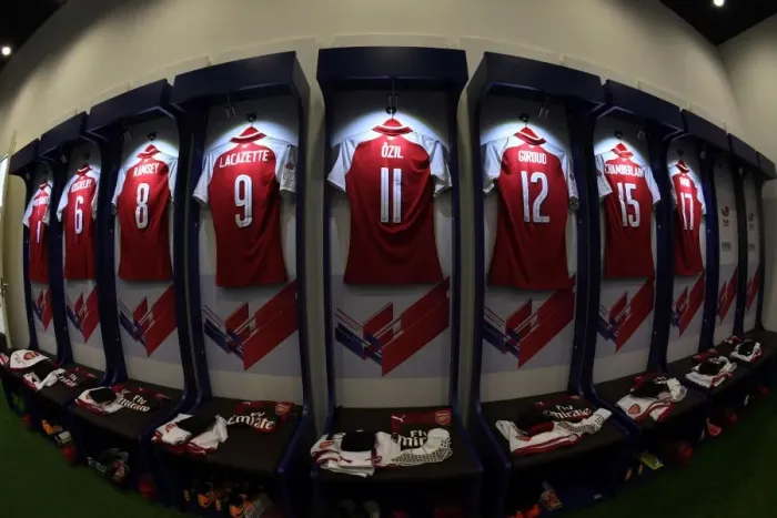 Framed Print : The Calm Before the Storm: Arsenal vs. Chelsea - Arsenal's Changing Room, Beijing 2017