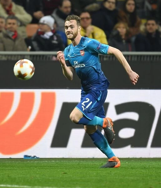 Calum Chambers: In Action for Arsenal against AC Milan, UEFA Europa League 2018
