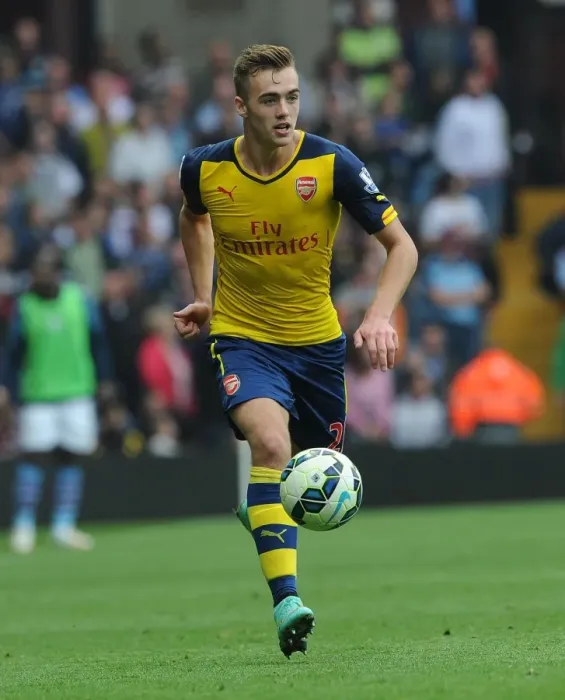 Framed Print : Calum Chambers: In Action for Arsenal Against Aston Villa, Premier League 2014-15 Framed Print : Calum Chambers: In Action for Arsenal Against Aston Villa, Premier League 2014-15