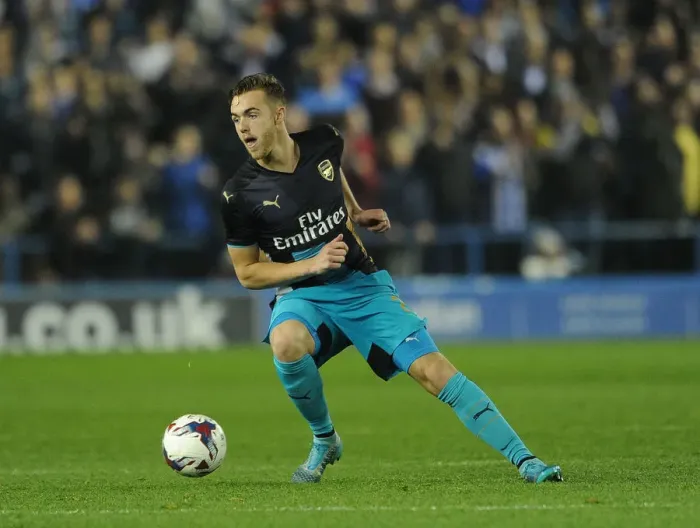 Framed Print : Calum Chambers in Action: Arsenal vs. Sheffield Wednesday, Capital One Cup 2015-16