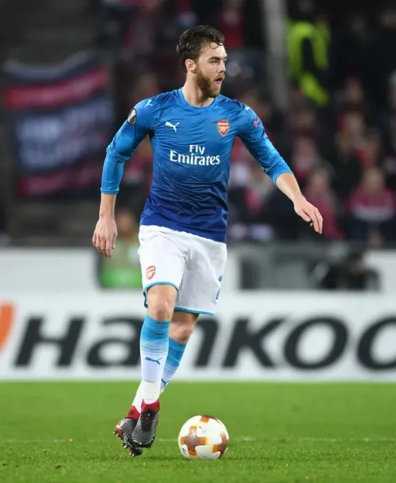 Framed Print : Calum Chambers in Action: Arsenal vs. 1. FC Koln, UEFA Europa League (2017)