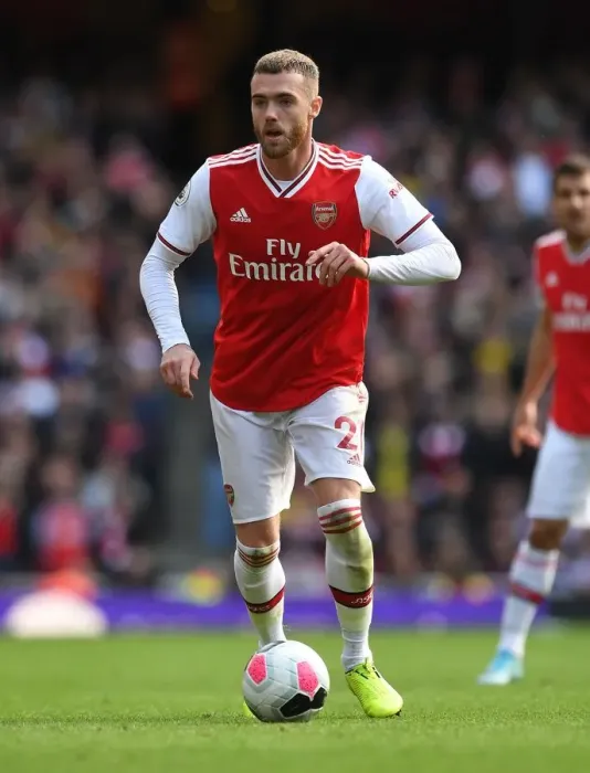 Framed Print : Calum Chambers in Action: Arsenal vs. AFC Bournemouth, Premier League 2019-20