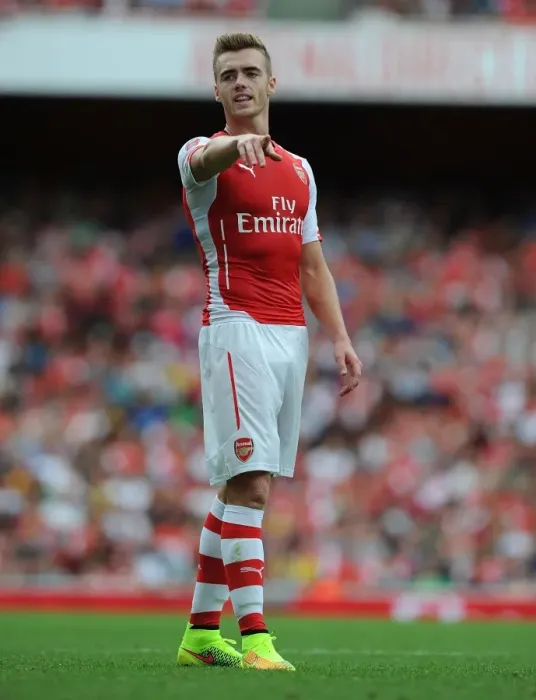 Framed Print : Calum Chambers in Action: Arsenal vs Benfica, Emirates Cup 2014