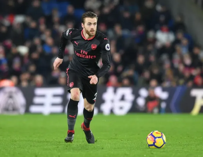 Framed Print : Calum Chambers in Action: Arsenal vs Crystal Palace, Premier League 2017-18