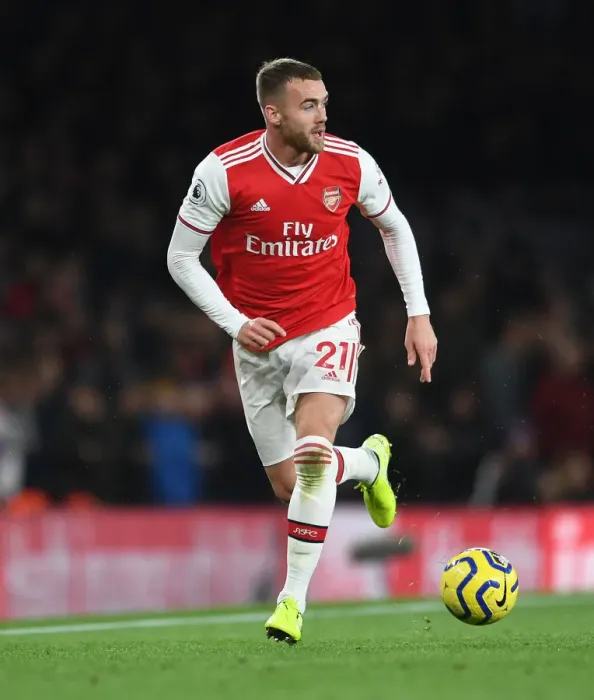 Framed Print : Calum Chambers in Action: Arsenal vs Crystal Palace, Premier League 2019-20