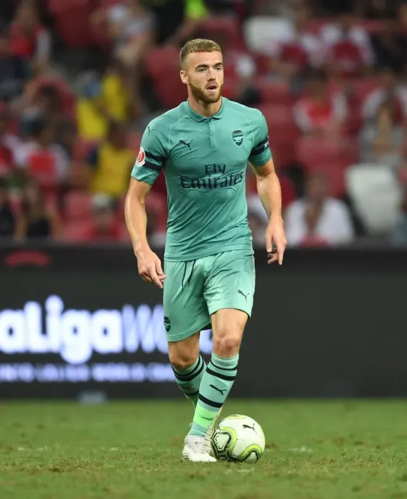 Framed Print : Calum Chambers in Action: Arsenal vs Paris Saint-Germain, International Champions Cup 2018