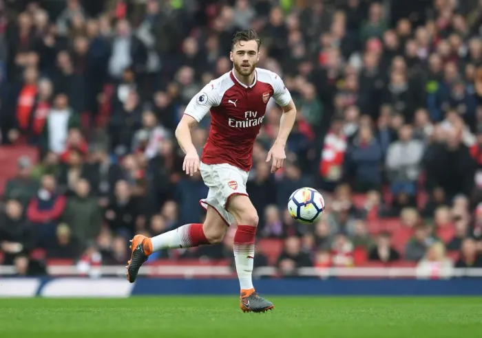 Framed Print : Calum Chambers in Action: Arsenal vs Southampton, Premier League 2017-18