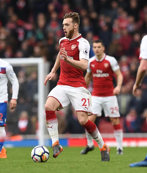 Calum Chambers in Action: Arsenal vs Stoke City, Premier League 2017-18