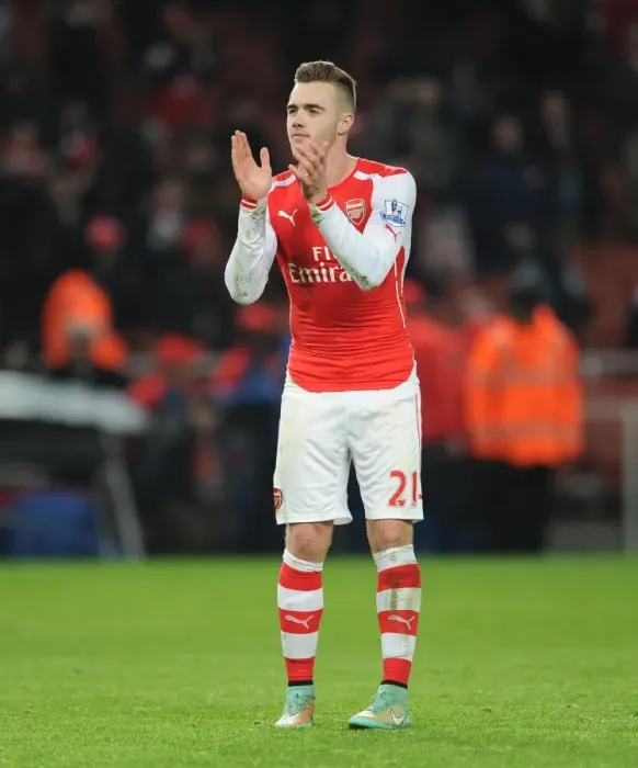 Framed Print : Calum Chambers (Arsenal) claps the Southampton fans after the match. Arsenal 1: 0 Southampton Framed Print : Calum Chambers (Arsenal) claps the Southampton fans after the match. Arsenal 1: 0 Southampton