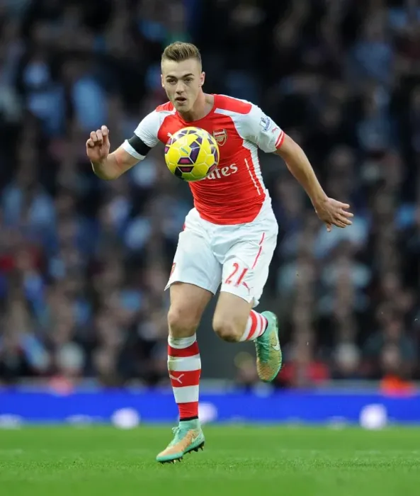 Framed Print : Calum Chambers: Arsenal Defender in Action Against Burnley, Premier League 2014 / 15