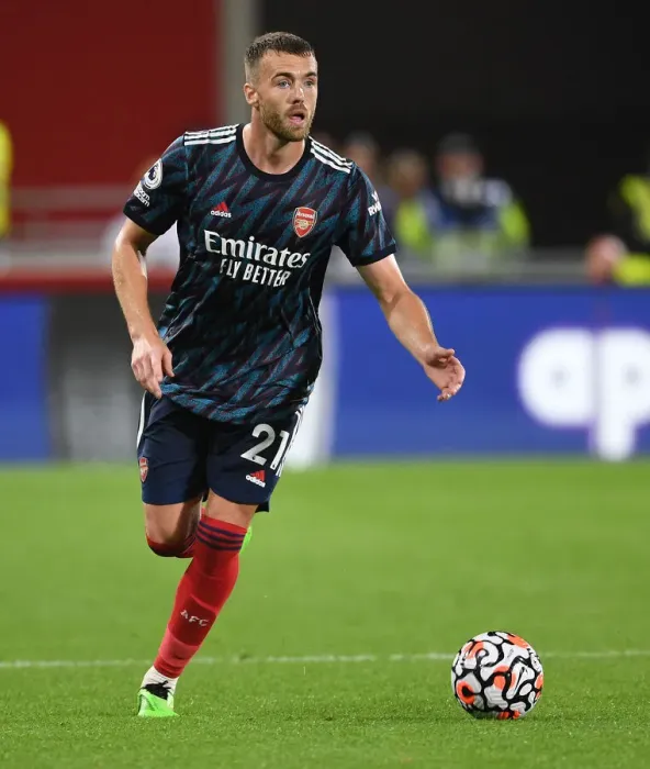 Framed Print : Calum Chambers: Arsenal's Defensive Star Shines in Brentford Showdown, 2021-22 Premier League