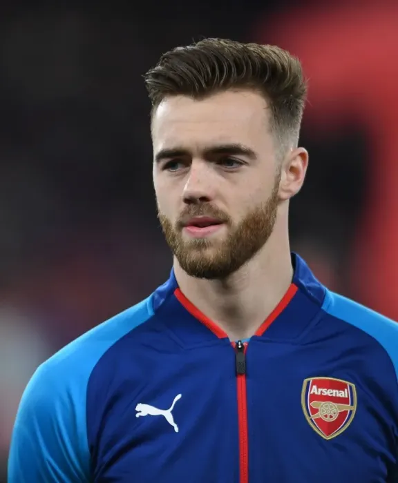 Framed Print : Calum Chambers: Arsenal's Ready-to-Go Defender Ahead of Arsenal v Östersunds FK UEFA Europa League Clash