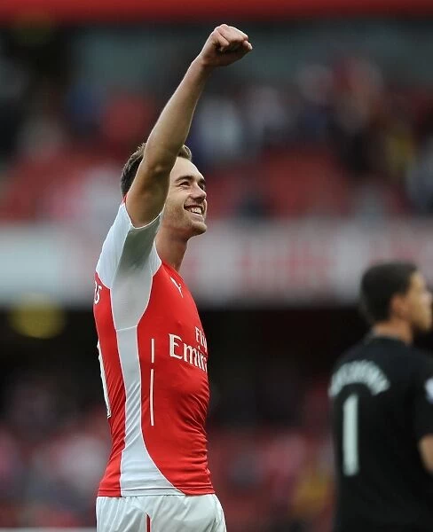 Calum Chambers Celebrates Arsenal's Victory Over Crystal Palace, 2014 / 15 Premier League