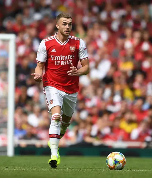 Framed Print : Calum Chambers Emirates Cup Battle: Arsenal vs. Olympique Lyonnais