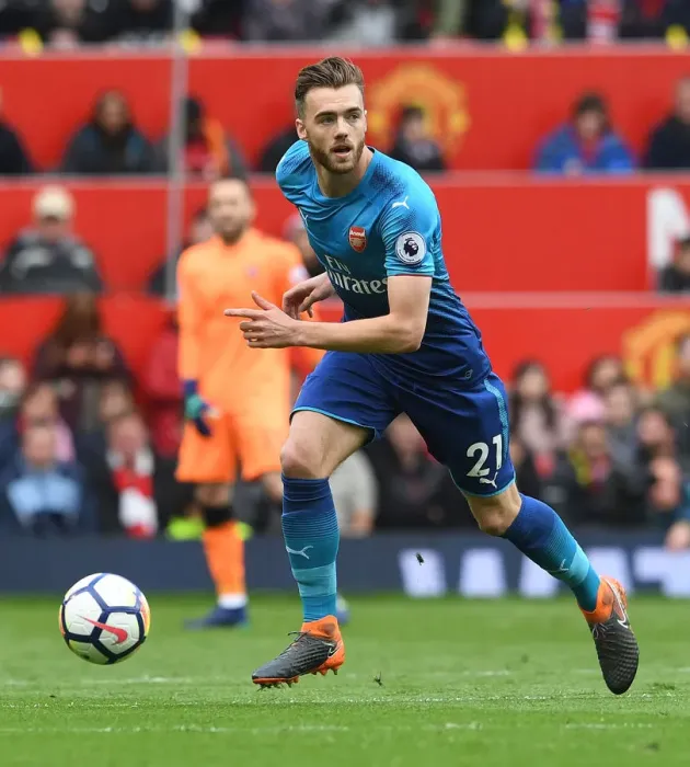 Framed Print : Calum Chambers Faces Off Against Manchester United in Premier League Clash