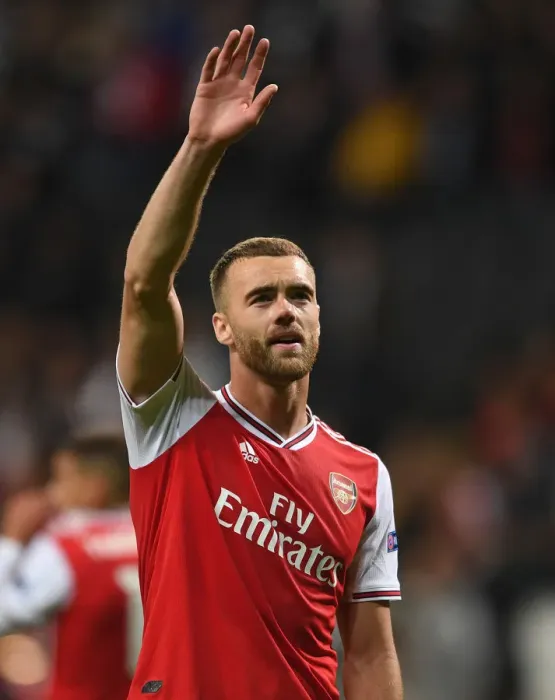 Framed Print : Calum Chambers: Reflecting After Arsenal's UEFA Europa League Clash with Eintracht Frankfurt