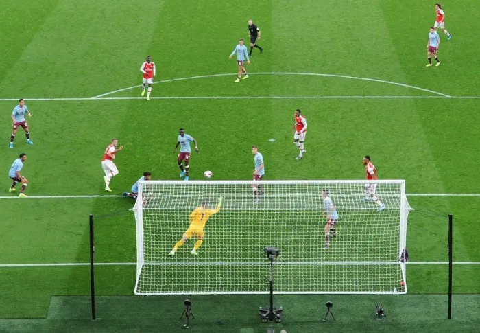 Framed Print : Calum Chambers Scores the Decisive Goal: Arsenal's Victory over Aston Villa (2019-20 Premier League) Framed Print : Calum Chambers Scores the Decisive Goal: Arsenal's Victory over Aston Villa (2019-20 Premier League)