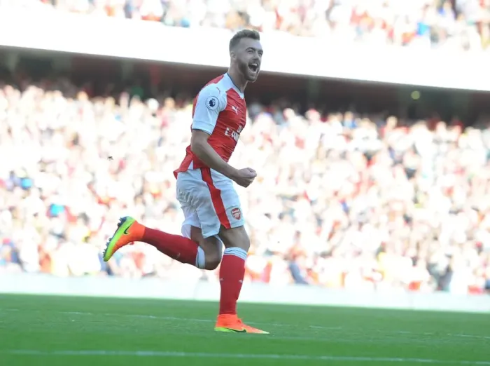 Framed Print : Calum Chambers Stuns Liverpool: His Thrilling Hat-Trick for Arsenal (2016-17) Framed Print : Calum Chambers Stuns Liverpool: His Thrilling Hat-Trick for Arsenal (2016-17)