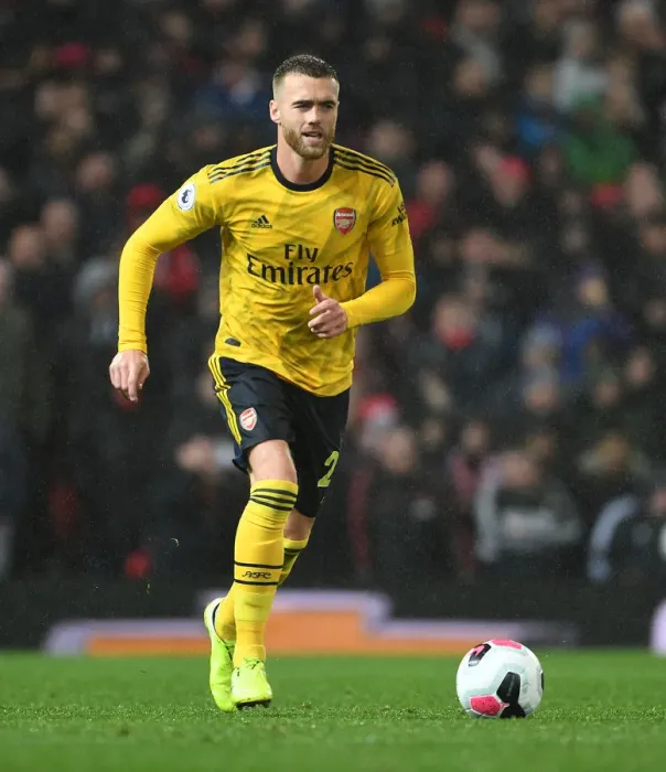 Framed Print : Calum Chambers vs Manchester United: A Defensive Battle at Old Trafford (Premier League 2019-20)