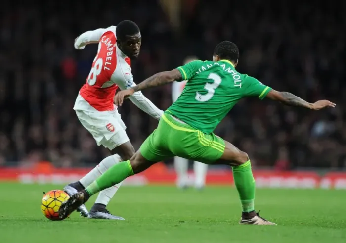Framed Print : Campbell vs Van Aanholt: A Battle at the Emirates - Arsenal vs Sunderland Premier League Clash Framed Print : Campbell vs Van Aanholt: A Battle at the Emirates - Arsenal vs Sunderland Premier League Clash