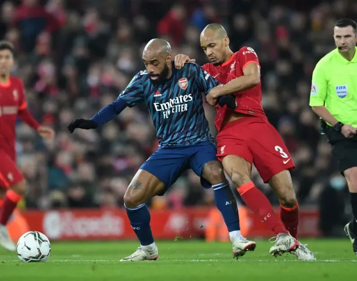Framed Print : Carabao Cup Showdown: Lacazette vs Fabinho - Liverpool vs Arsenal Semi-Final Clash