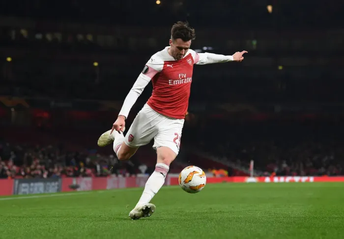 Framed Print : Carl Jenkinson: In Action for Arsenal against Qarabag in UEFA Europa League (2018-19)