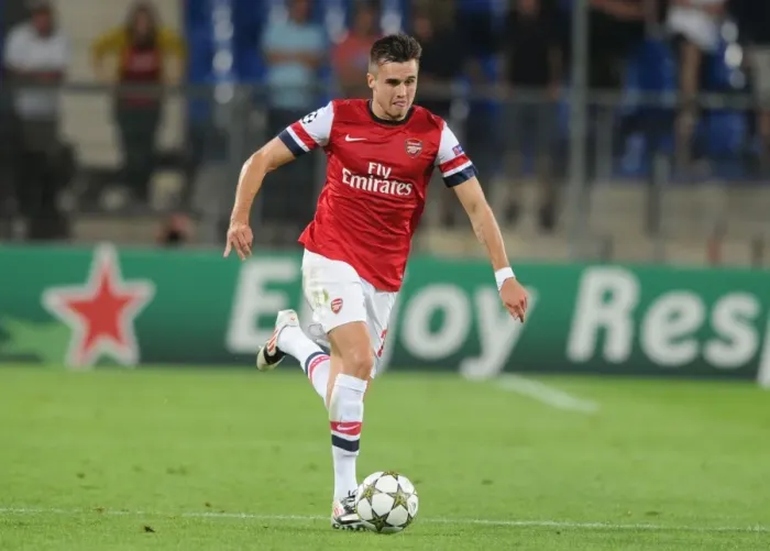 Framed Print : Carl Jenkinson in Action: Montpellier vs. Arsenal, UEFA Champions League 2012-13 Framed Print : Carl Jenkinson in Action: Montpellier vs. Arsenal, UEFA Champions League 2012-13