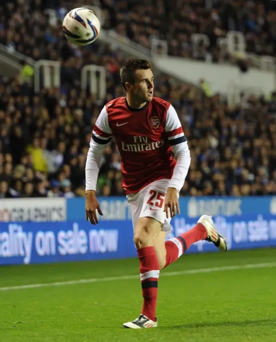 Framed Print : Carl Jenkinson (Arsenal). Reading 5: 7 Arsenal. Capital One Cup. Round 4