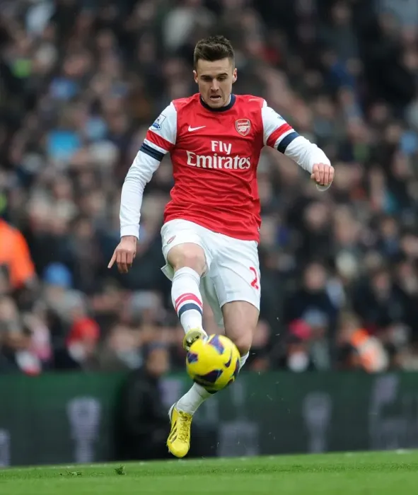 Framed Print : Carl Jenkinson: Arsenal vs. Aston Villa, Premier League 2012-13