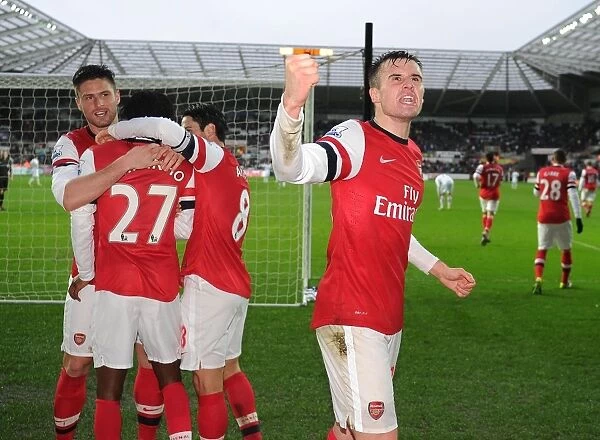 Carl Jenkinson's Exultant Moment: Arsenal's Goal Against Swansea City, Premier League 2012-13