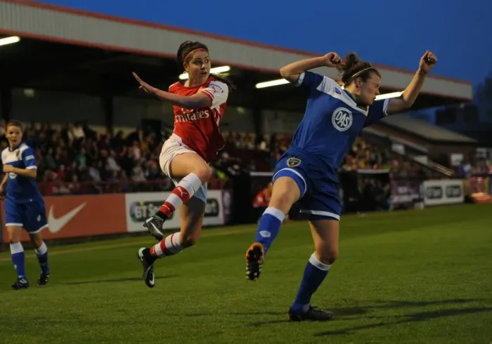 Framed Print : Carla Humphrey (Arsenal) Hayley Ladd (Bristol). Arsenal Ladies 2: 0 Bristol Academy Framed Print : Carla Humphrey (Arsenal) Hayley Ladd (Bristol). Arsenal Ladies 2: 0 Bristol Academy