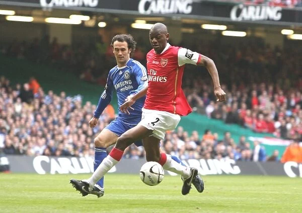 The Carling Cup Final Showdown: Arsenal's Abu Diaby vs. Chelsea's Ricardo Carvalho, Arsenal 1:2 Chelsea, Millennium Stadium, Cardiff, 2007
