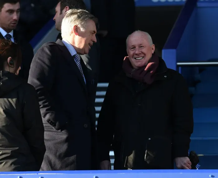 Framed Print : Carlo Ancelotti and Liam Brady Reunited: Everton vs. Arsenal, Premier League 2019-20