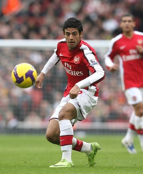 Carlos Vela: Arsenal Striker in Action against Fulham at Emirates Stadium, 2009
