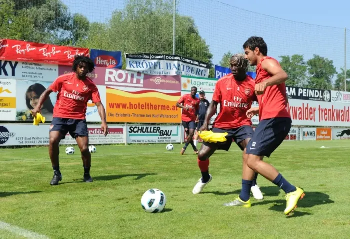 Framed Print : Carlos Vela, Bacary Sagna and Alex Song (Arsenal). Arsenal Training Camp Framed Print : Carlos Vela, Bacary Sagna and Alex Song (Arsenal). Arsenal Training Camp