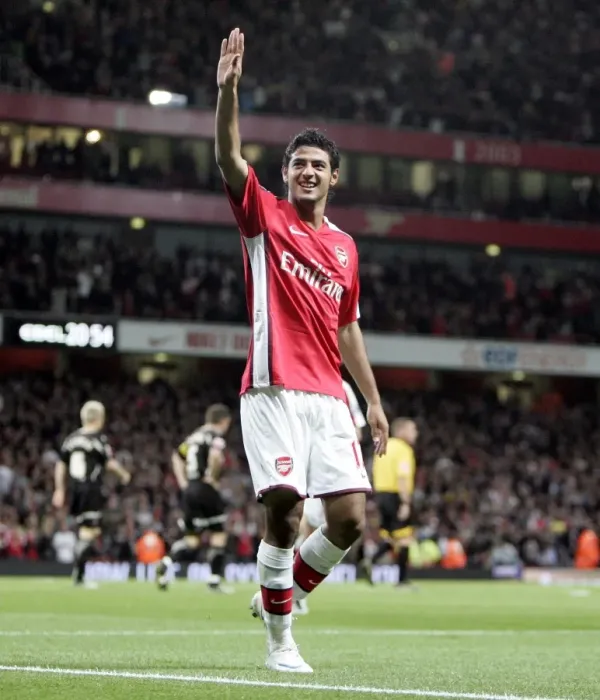 Framed Print : Carlos Vela celebrates scoring his 2nd goal Arsenals 4th