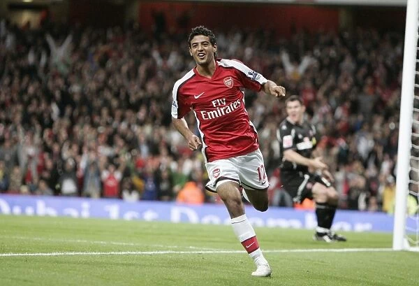 Carlos Vela's Triumph: Arsenal's Third Goal in Historic 6-0 Victory over Sheffield United (Carling Cup 3rd Round, Emirates Stadium, 23 / 9 / 08)