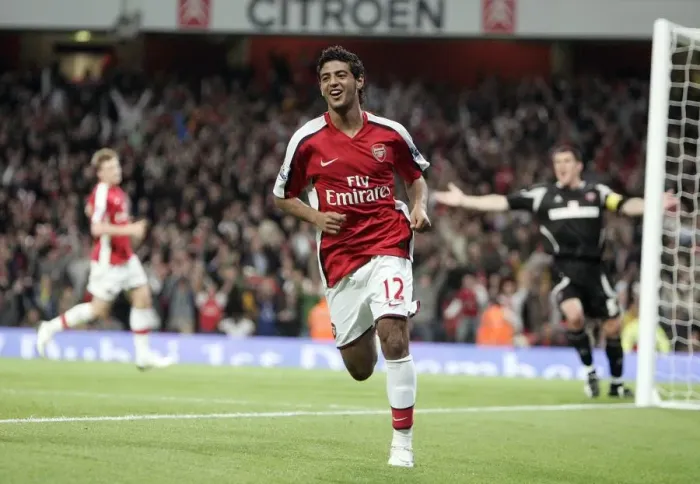 Framed Print : Carlos Vela's Triumph: Arsenal's Third Goal in Historic 6:0 Victory over Sheffield United (Carling Cup 3rd Round, Emirates Stadium, 23 / 9 / 08)