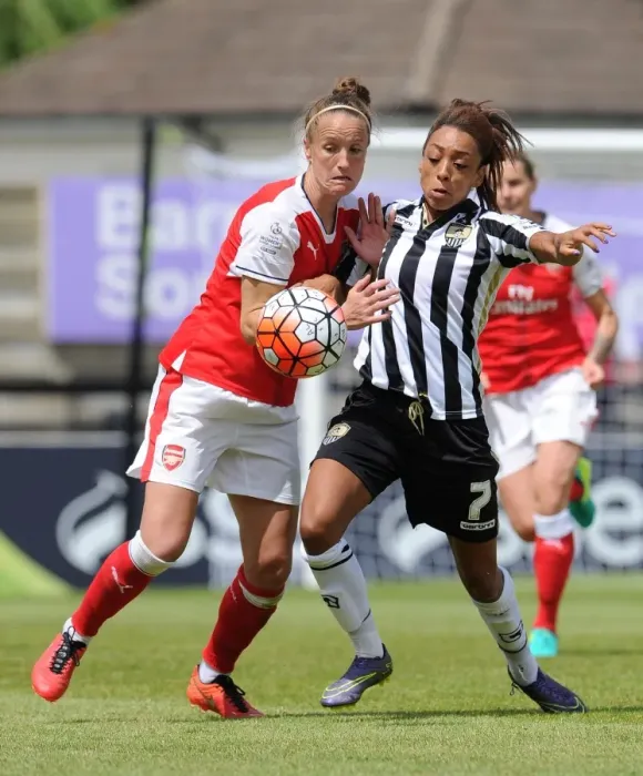 Framed Print : Casey Stoney (Arsenal Ladies) Jess Clarke (Notts County). Arsenal Ladies 2: 0 Notts County Framed Print : Casey Stoney (Arsenal Ladies) Jess Clarke (Notts County). Arsenal Ladies 2: 0 Notts County