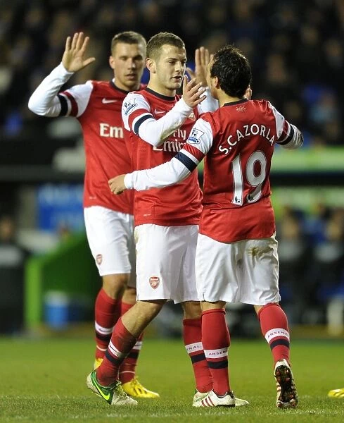 Cazorla and Wilshere Celebrate Goals: Reading vs. Arsenal, 2012-13 Premier League