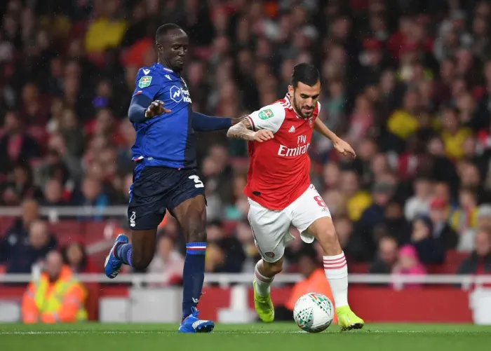 Framed Print : Ceballos vs. Adomah: A Carabao Cup Battle at the Emirates