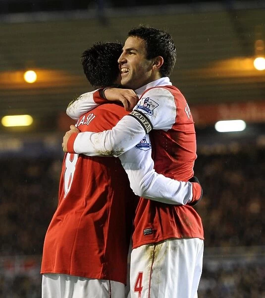 Celebrating Arsenal's Third Goal: Fabregas and Nasri's Exultant Moment Against Birmingham City (1:1:11)