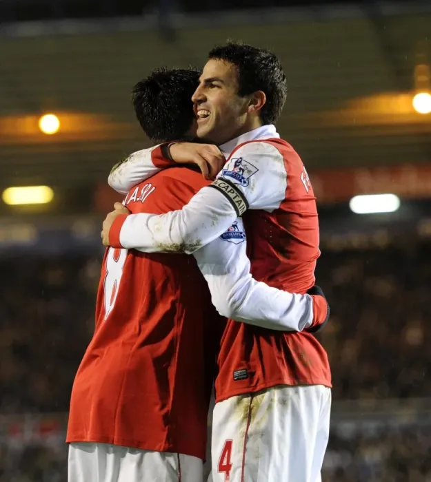Framed Print : Celebrating Arsenal's Third Goal: Fabregas and Nasri's Exultant Moment Against Birmingham City (1:1:11) Framed Print : Celebrating Arsenal's Third Goal: Fabregas and Nasri's Exultant Moment Against Birmingham City (1:1:11)