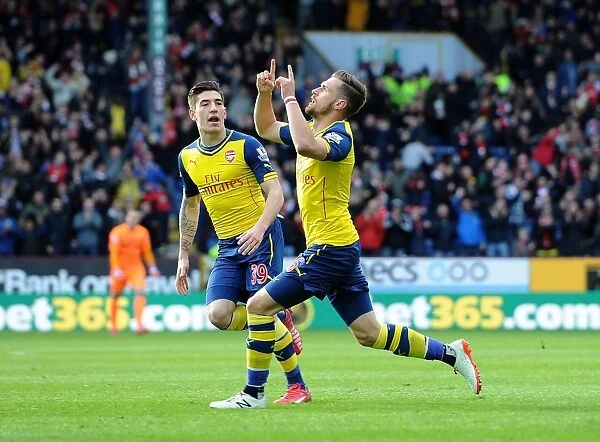 Celebrating Glory: Ramsey and Bellerin's Unforgettable Goal Connection (Burnley vs Arsenal, 2015)