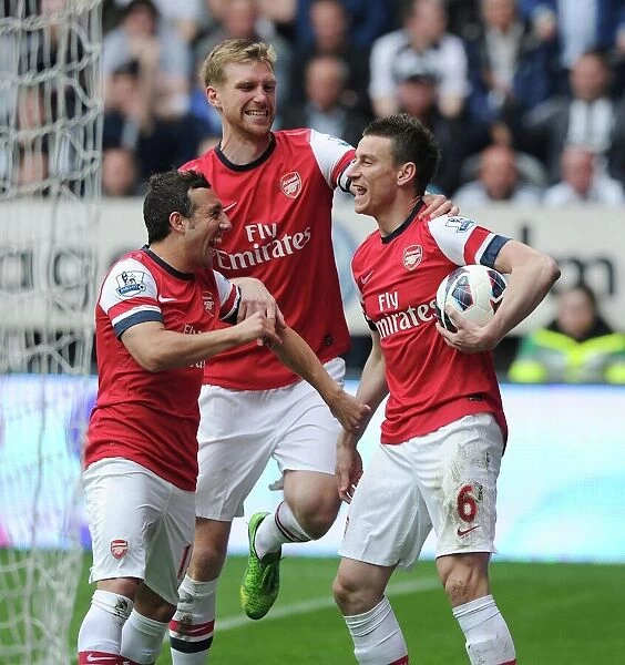 Celebrating the Goal: Koscielny, Cazorla, and Mertesacker (Newcastle United vs. Arsenal, 2012-13)