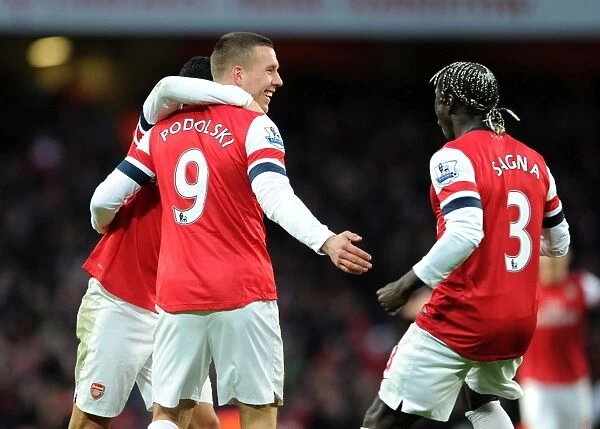 Celebrating a Goal: Lukas Podolski and Bacary Sagna (Arsenal vs Stoke City, 2012-13)