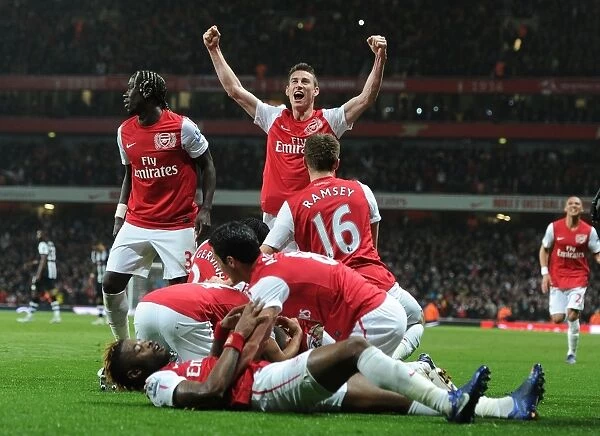 Celebrating the Second Goal: Arsenal's Victory Moment against Newcastle United (2011-12)
